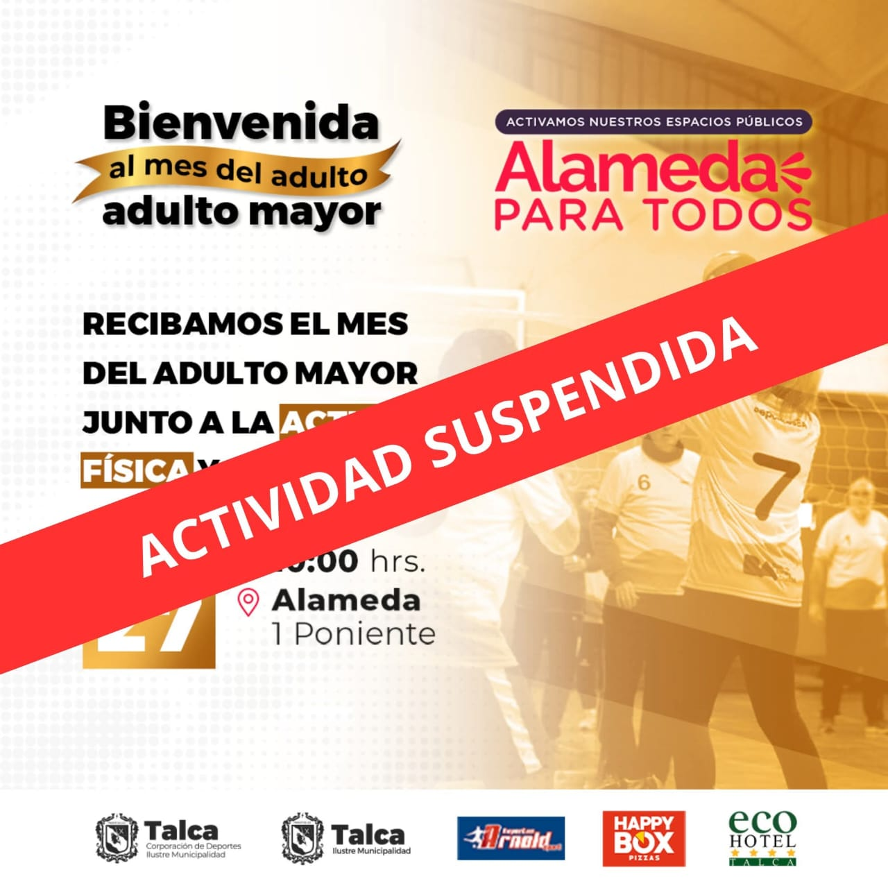 Alameda Para Todos suspendida por condiciones climáticas