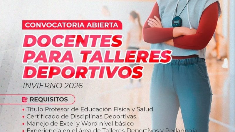 Docentes para Talleres Deportivos.
